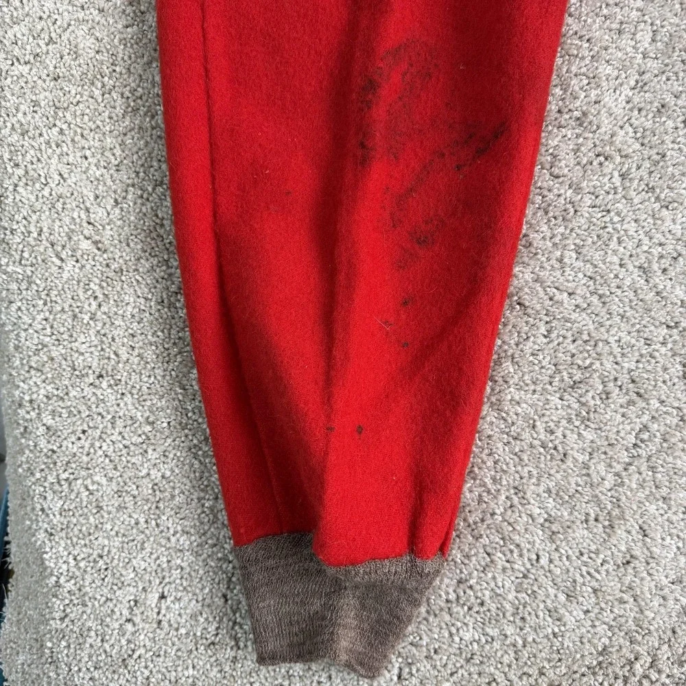 Vintage Duxbak Snow Pants Mens Medium Red Wool Lined Cuffed Winter Workwear
